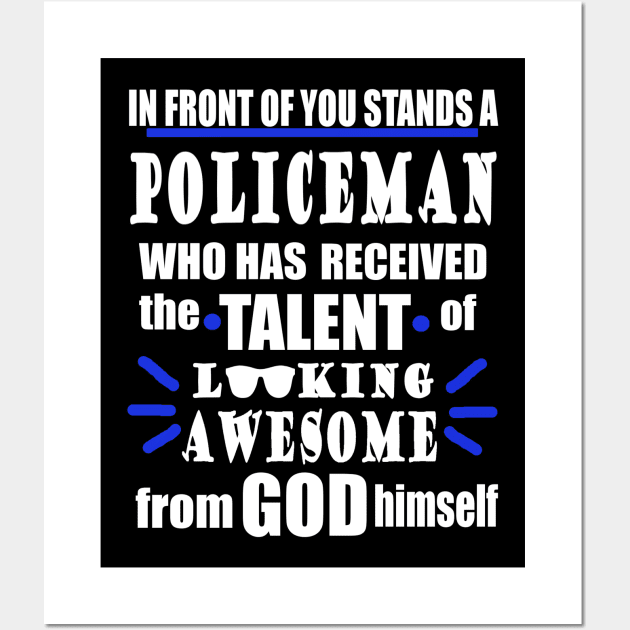 Police officer police gift saying official Wall Art by FindYourFavouriteDesign